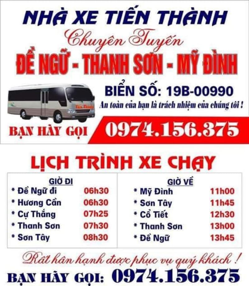 Top 5 Nhà xe Thanh Sơn Mỹ Đình tổng đài book vé 24/24