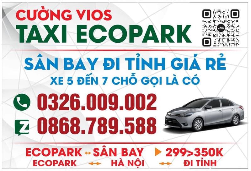 Top 12 Hãng taxi Ecopark đưa đón sân bay giá rẻ uy tín nhất