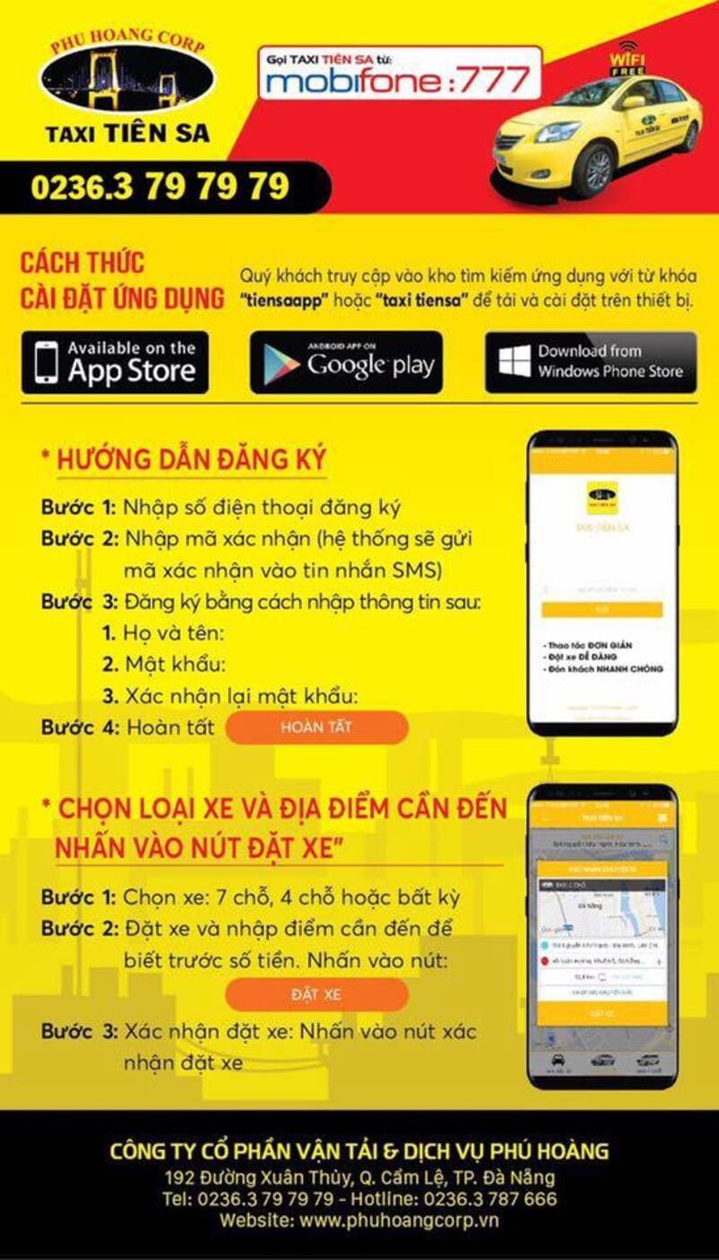 Taxi Tiên Sa ở Đà Nẵng Gia Lai Quảng Ngãi Quảng Bình Huế