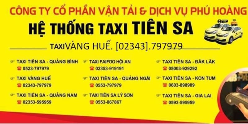 Taxi Vàng Huế: Số điện thoại tổng đài và giá cước phí tính Km