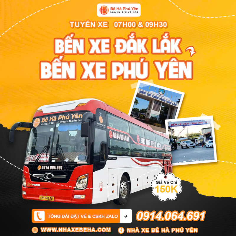 Nhà xe Bê Hà Phú Yên: Số điện thoại, địa chỉ bến xe và lộ trình